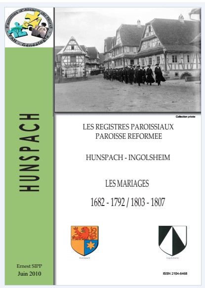 HUNSPACH - INGOLSHEIM - MARIAGES