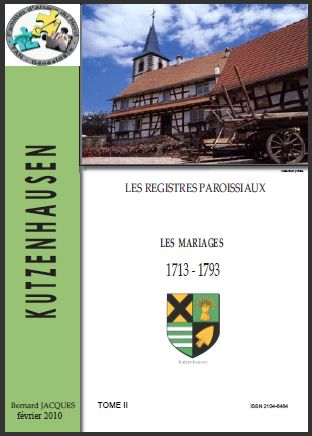 KUTZENHAUSEN - MARIAGES